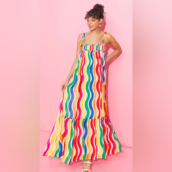 Flying Tomato Classic Love Woven Maxi Dress Women’s Size Medium - Picture 1 of 4
